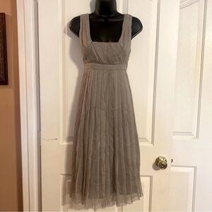 “SAJA” Silk Chiffon Pleated Dress